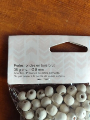 perles en bois 8 mm — image 1