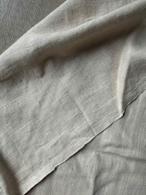 Coupon de Tissu Lin uni beige clair large