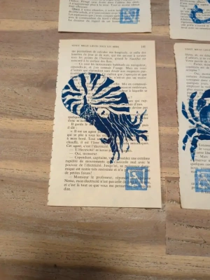 quadriptyque linogravure theme mer — image 5