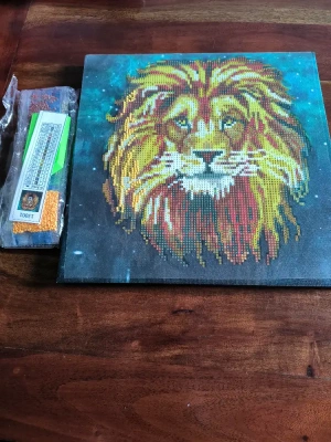 Diamond painting diamond art tableau de lion. (30*30 cm) Complet — image 1