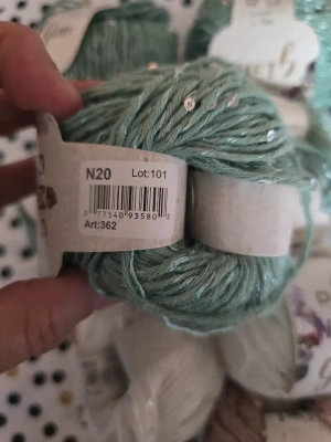 Laine natura just cotton série glam avec paillettes large