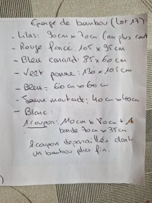 Gros lot de coupon de tissus éponge de bambou- création couture — image 9