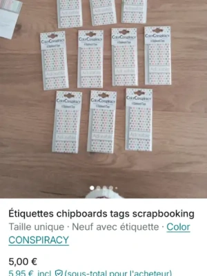 Lot chipboards tags — image 1