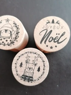 Tampons bois Noel mini