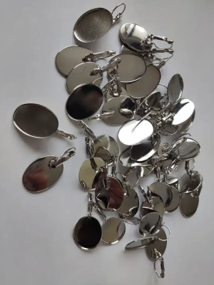 Lot de 38 boucles d'oreilles dormeuses pour cabochons 18mm*35mm — image 2