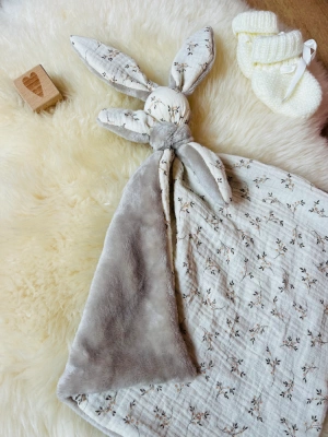 Tissu gaz de coton crème fleurs — image 3