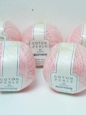 Fil coton Perlé rose 🌺 pour crochet Europa. Lot de 5 pelotes de 40gr neuves — image 1