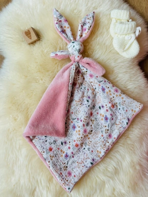 Tissu Doudou rose poudré — image 3