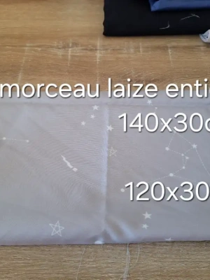 Doublure polyester gris souris motif constellation blanche — image 1
