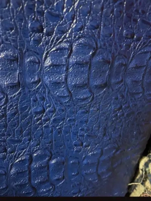 Tissu simili cuir bleu — image 3