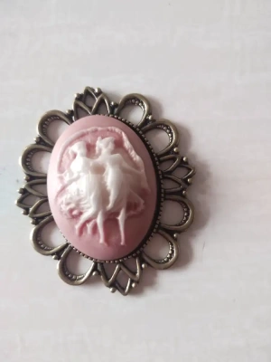 Lot de 3 cabochons 30x40mm avec supports bronze — image 1