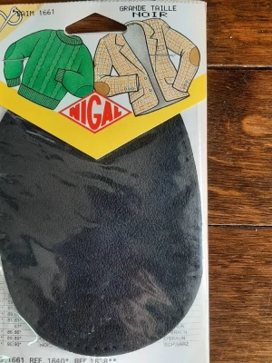 Patchs renfort coudes imitation daim noir Nigal — image 1