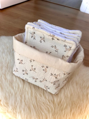 Tissu gaz de coton crème fleurs — image 5